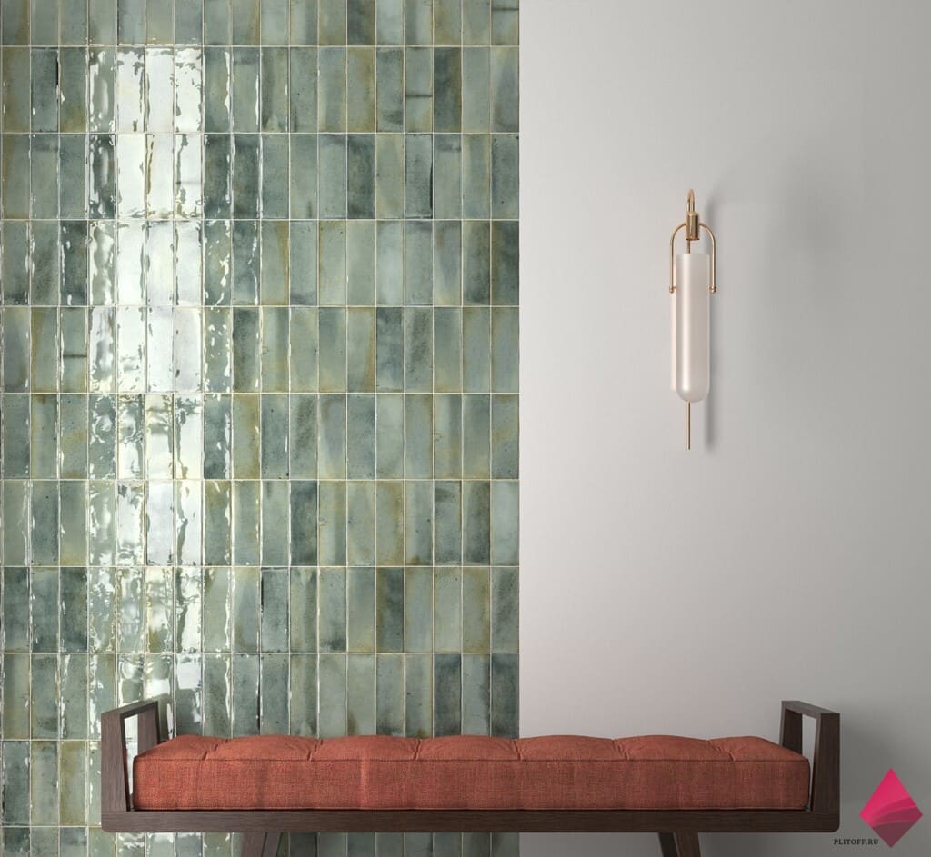 Серо зеленая плитка под кирпич