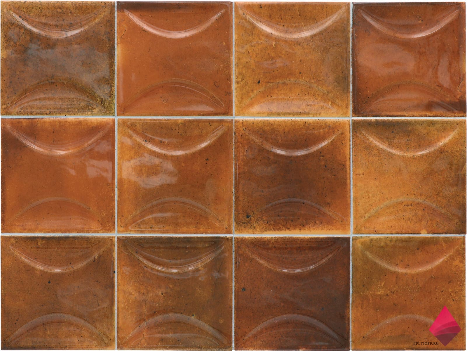 arco burnt red 10×10 Рыжая плитка для ванной фото