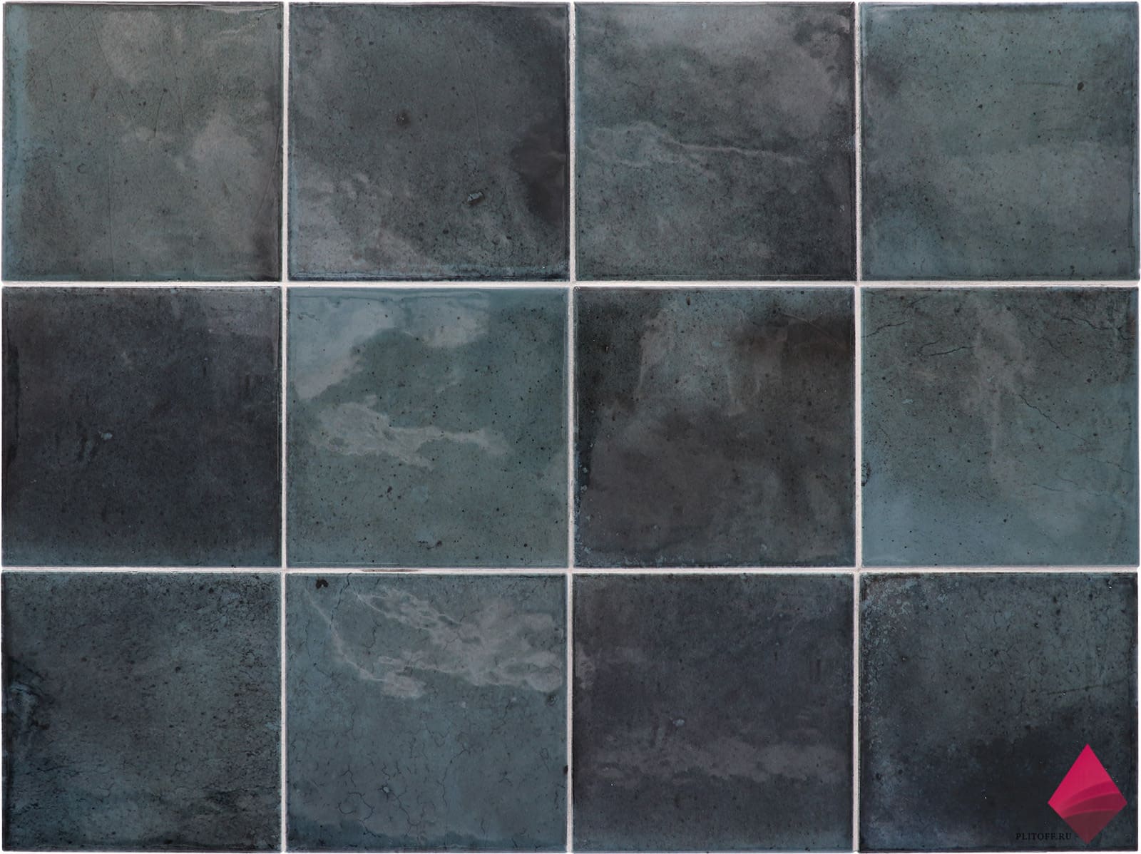 Синяя глянцевая плитка 10 10