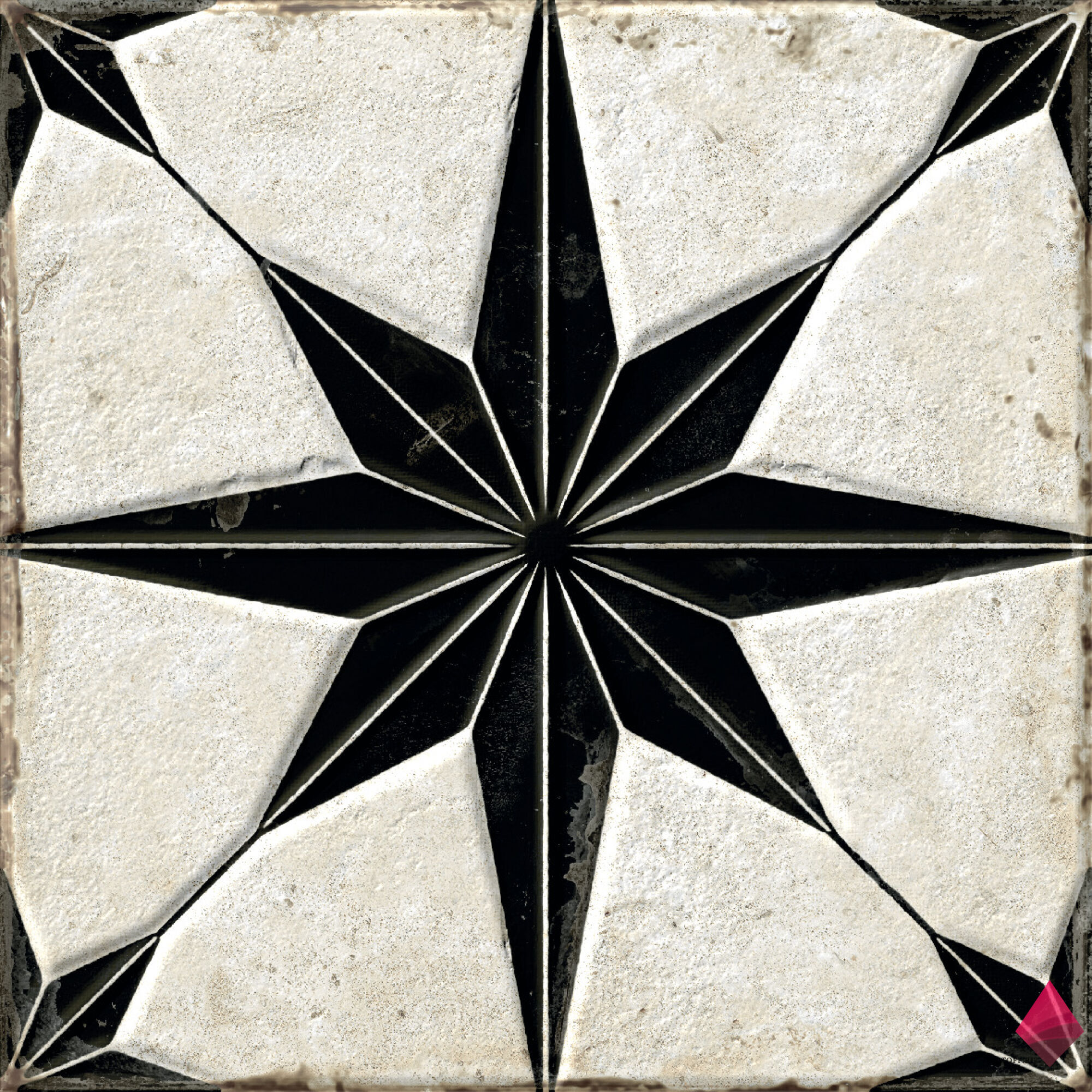 Плитка с черными звездами