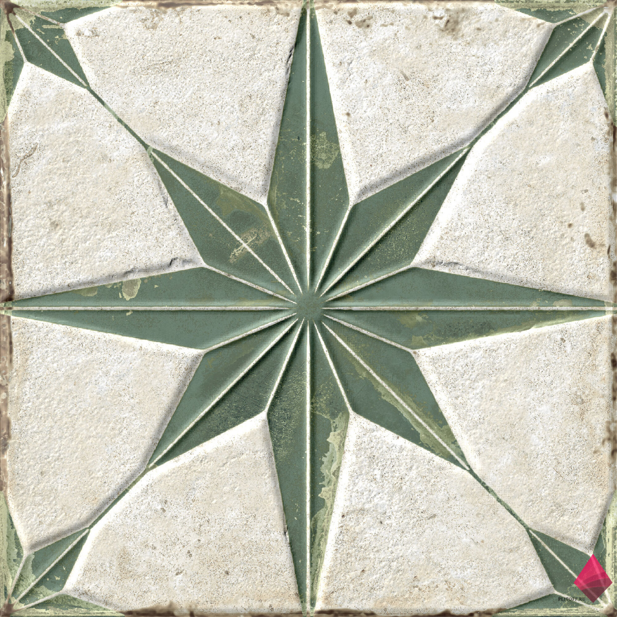 Плитка с зелеными звездами
