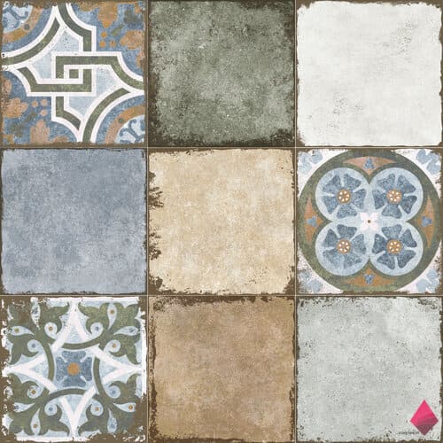 RIALTO DECOR MIX Разноцветная плитка с узором для пола